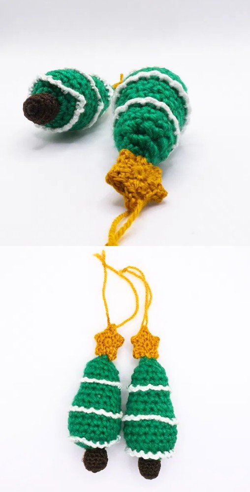 Mini Crochet Christmas Tree Ornaments