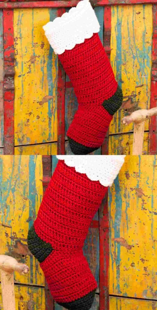 Red Heart Crochet Christmas Stocking