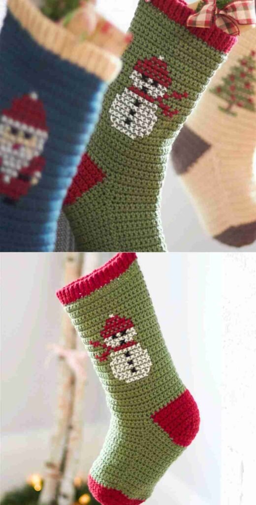 Bernat Cross Stitch Christmas Stockings