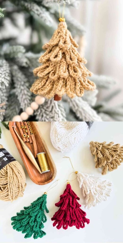 Loopy Tree Crochet Christmas Ornaments