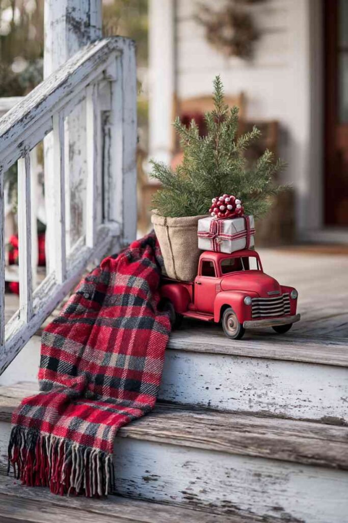 Red Truck and Christmas Tree