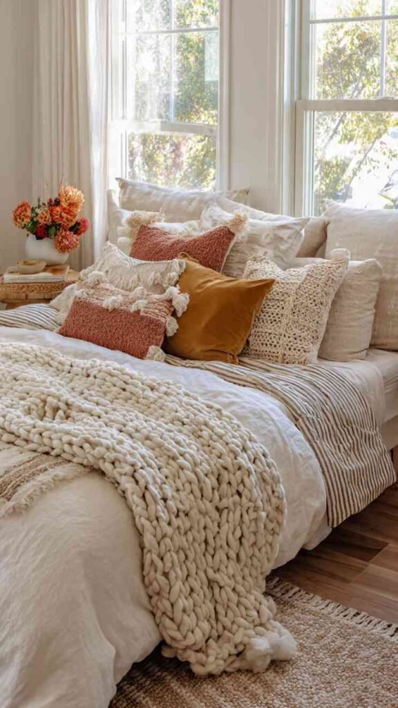 Layered Textiles and Throw Pillows