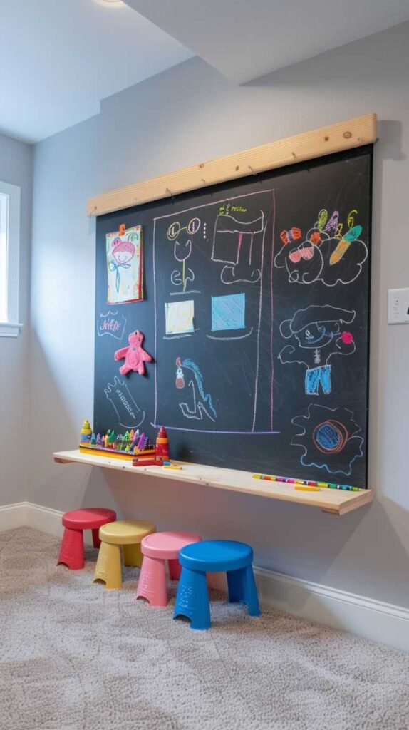 Activity Wall with Chalkboard or Art Station