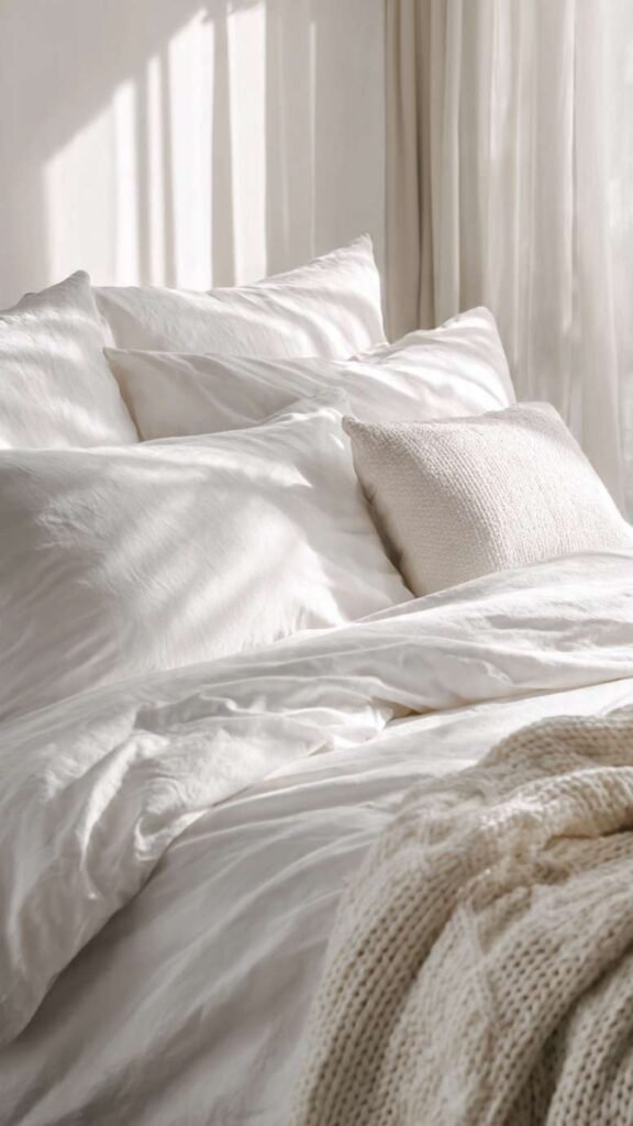 All-White Bedding Layers