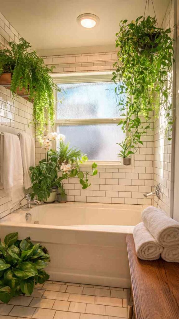 Bathroom Oasis with Humidity-Loving Plants