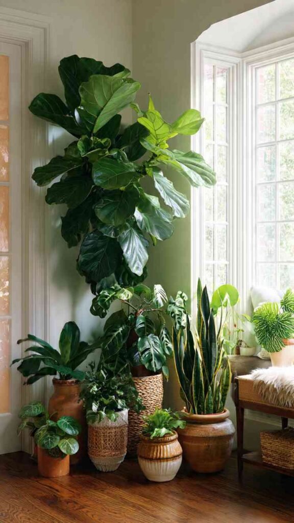 Corner Jungle with Tall Statement Plants