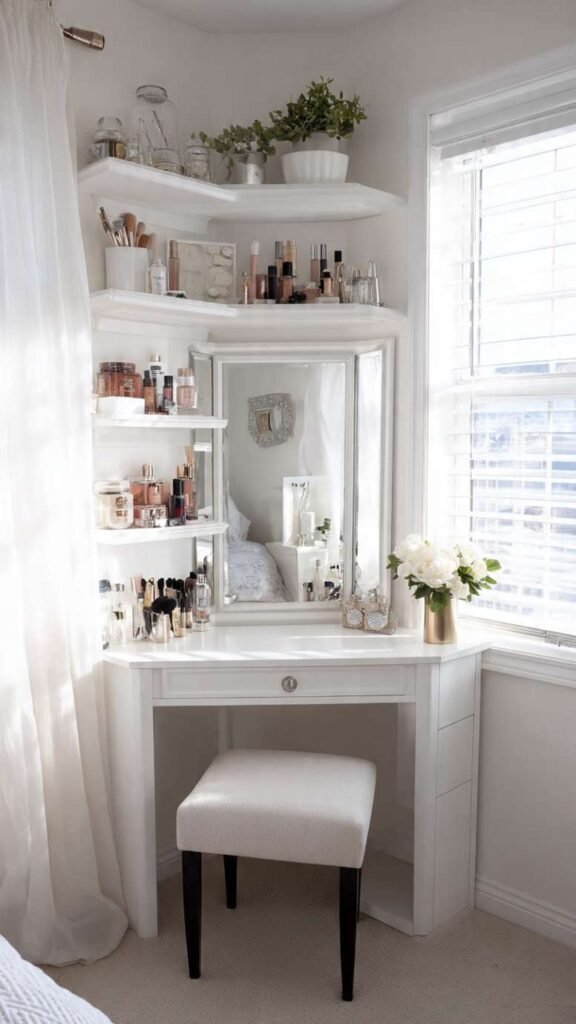 Corner Vanity to Save Space