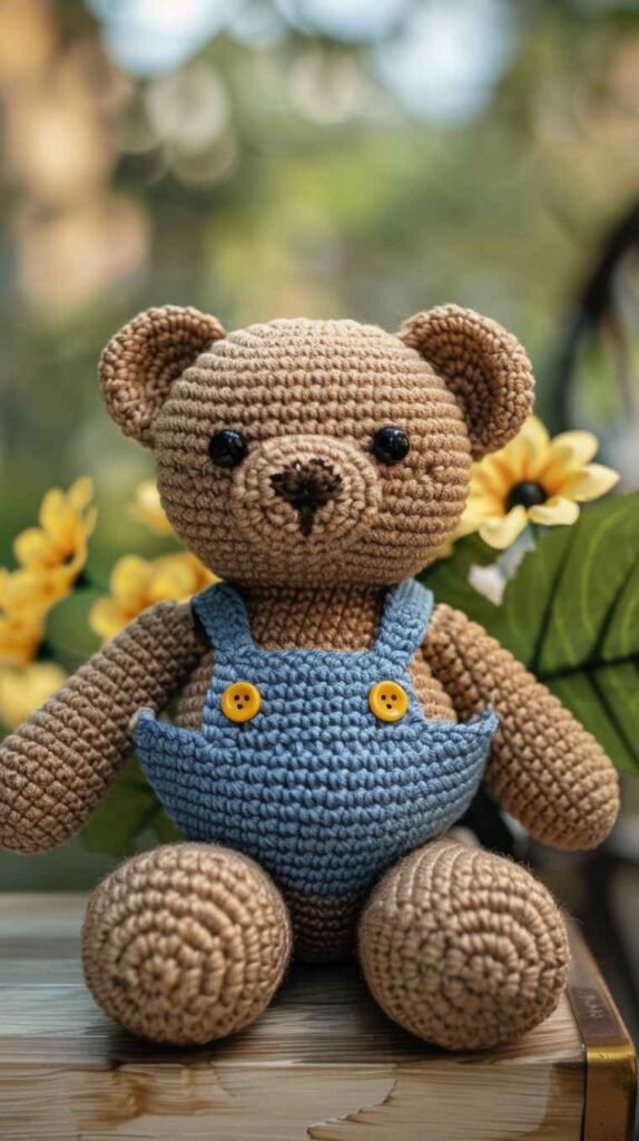 Cuddly Bear with Overalls