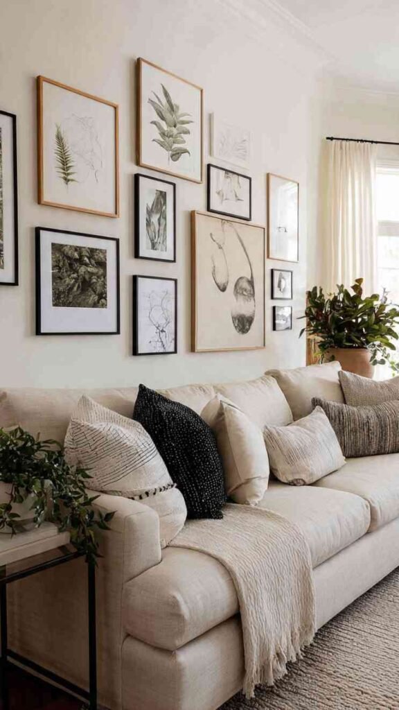 Curated Gallery Wall with Matching Frames