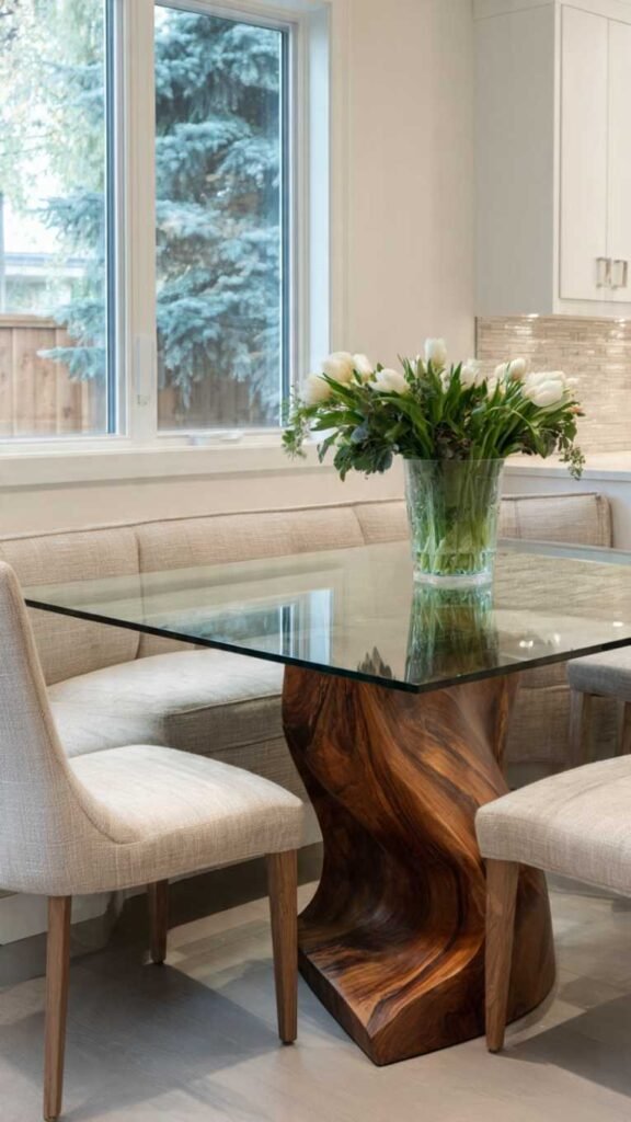 Glass Top with Interesting Base