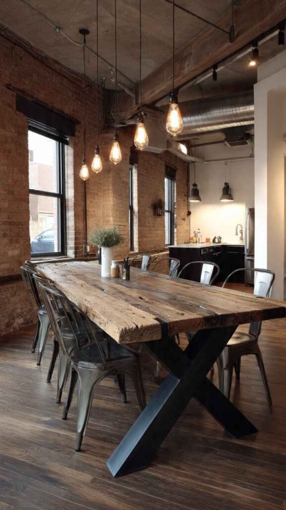 Industrial Metal and Wood Combination