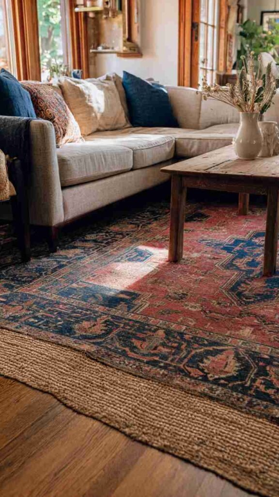 Layered Rugs in Different Patterns
