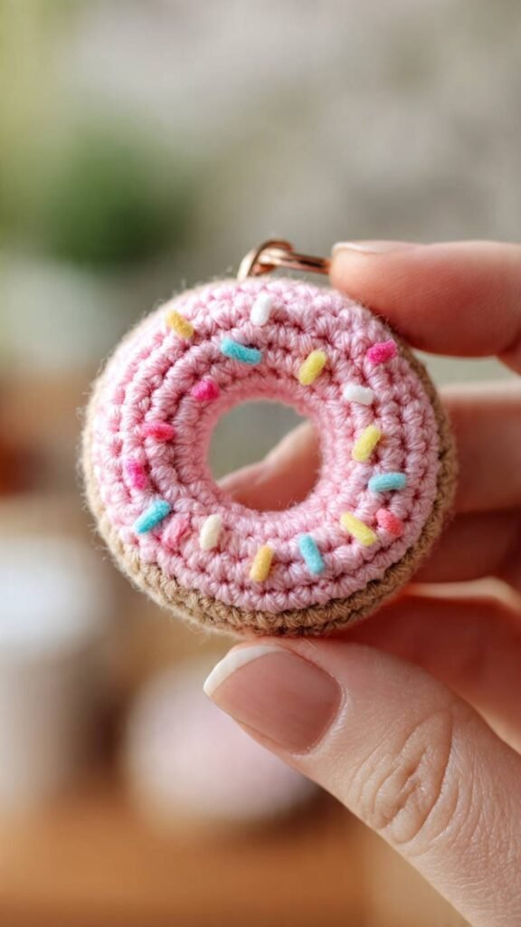 Mini Donut Keychain