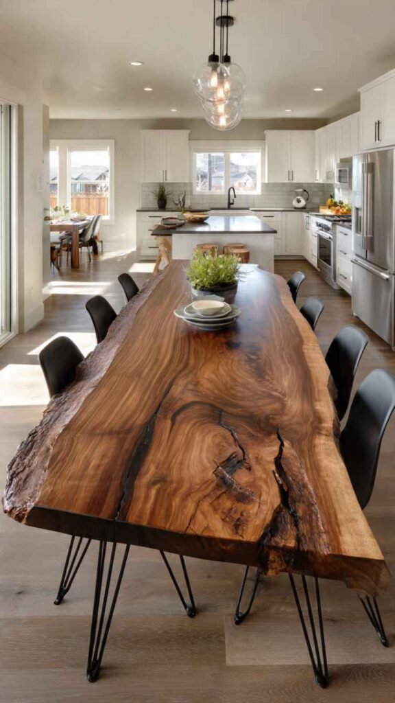 Modern Live Edge Wood Table