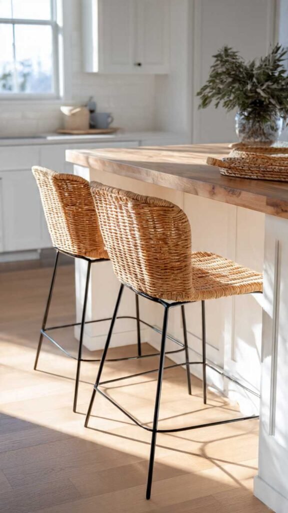 Natural Fiber Bar Stools