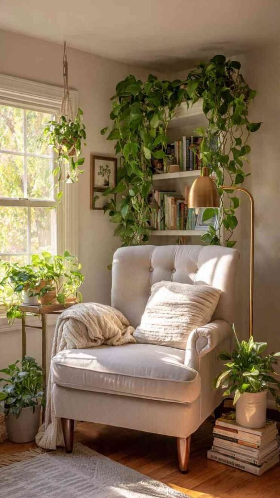 Reading Nook Surrounded by Plants