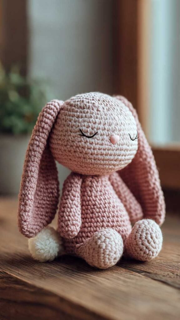 Sleepy Bunny with Floppy Ears