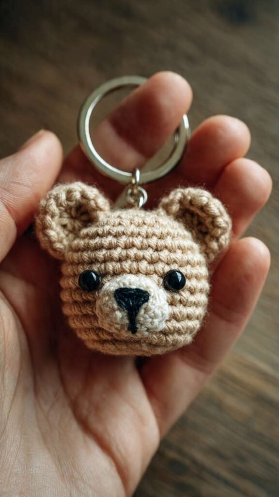 Tiny Bear Head Keychain