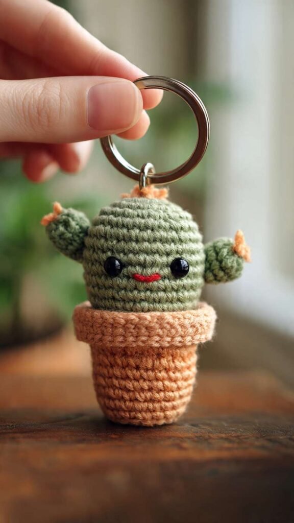 Tiny Cactus Keychain
