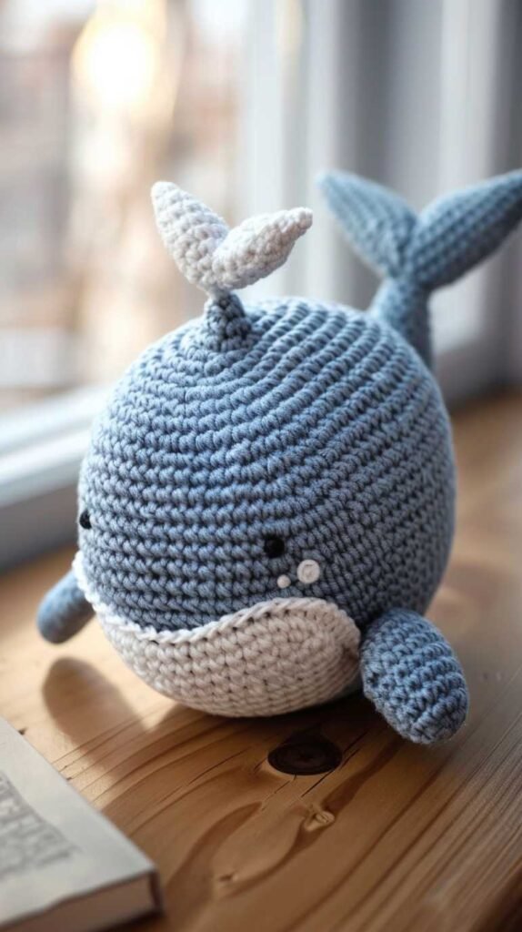 Tiny Whale with Spouting Water