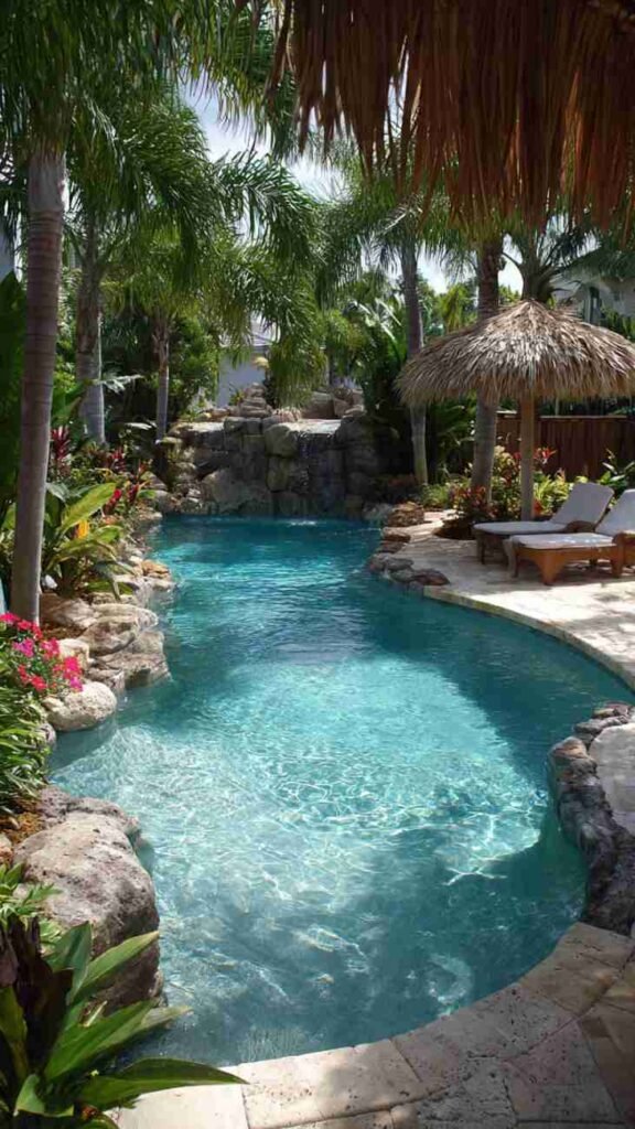 Tropical Resort Style with Palm Trees