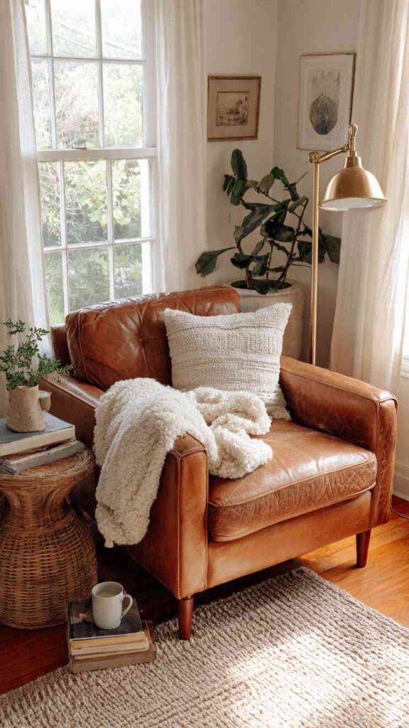 Vintage Leather or Rattan Chairs