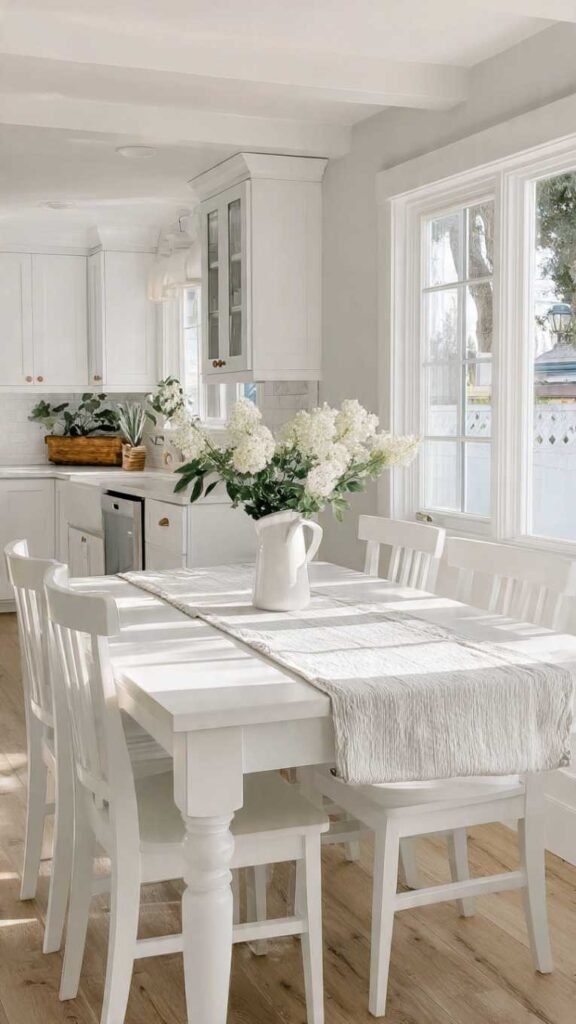 White Shaker Style with Matching Chairs