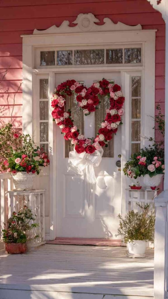 Heart Wreath on the Front Door
