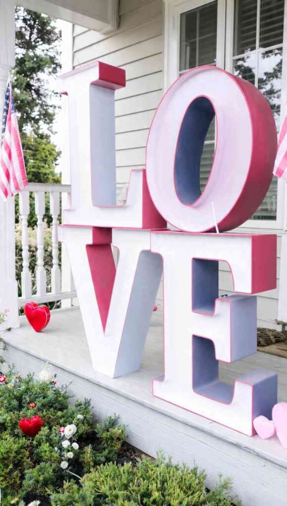 Oversized Letters Spelling LOVE