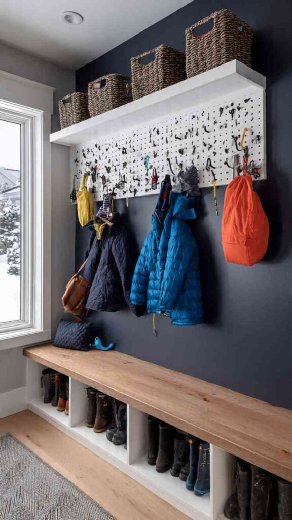 Pegboard Wall for Flexible Storage