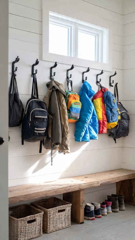 Rows of Hooks at Different Heights