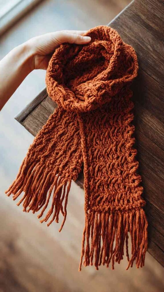 Skinny Scarf with Fringe