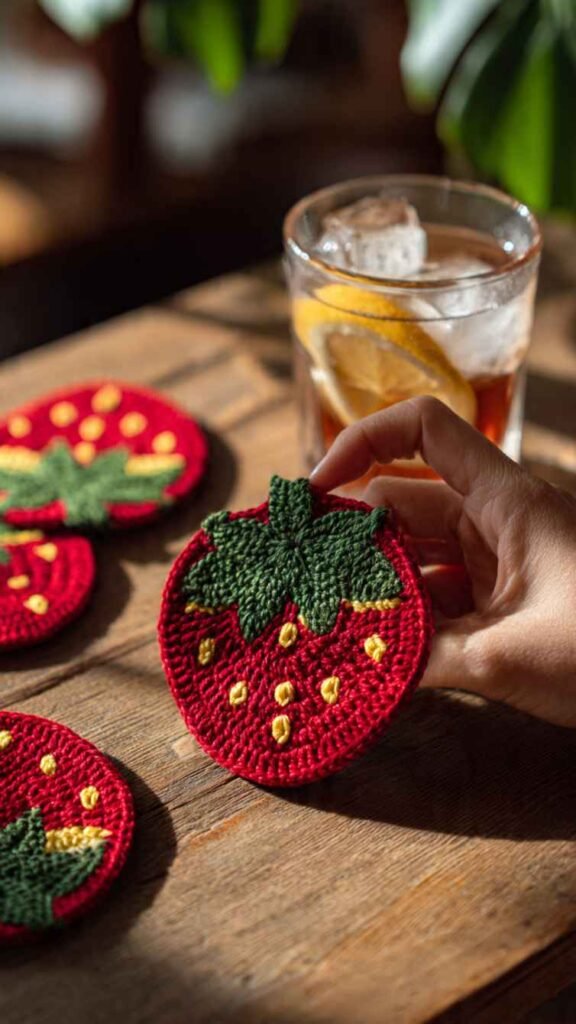 Strawberry Coasters Set