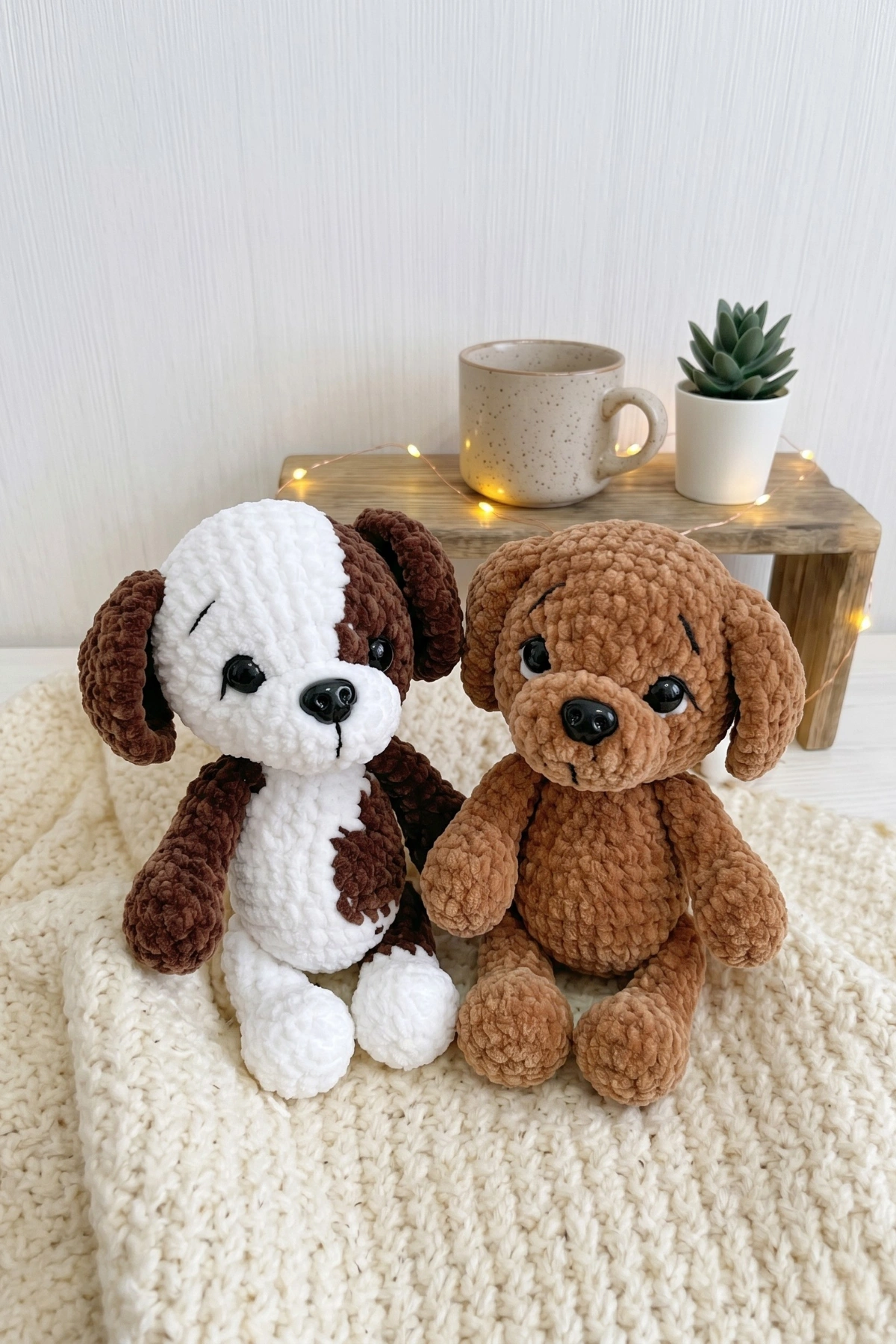 Crochet Plush Puppy Amigurumi — 18 cm Stuffed Dog
