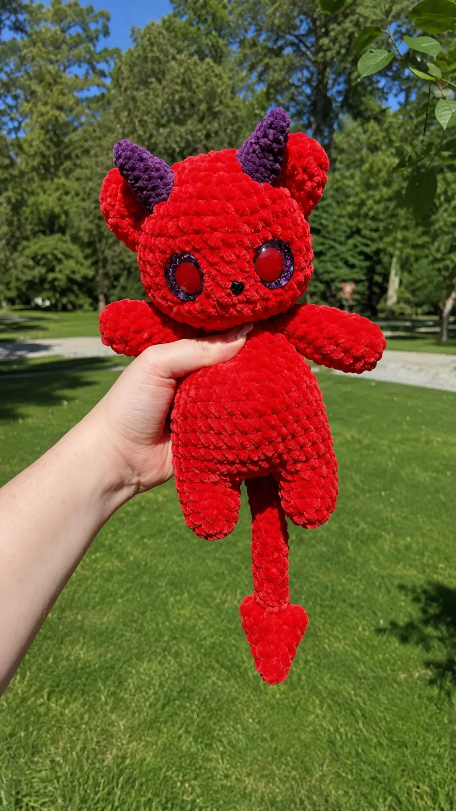 Free Amigurumi Pattern Little Devil Bear Plushie