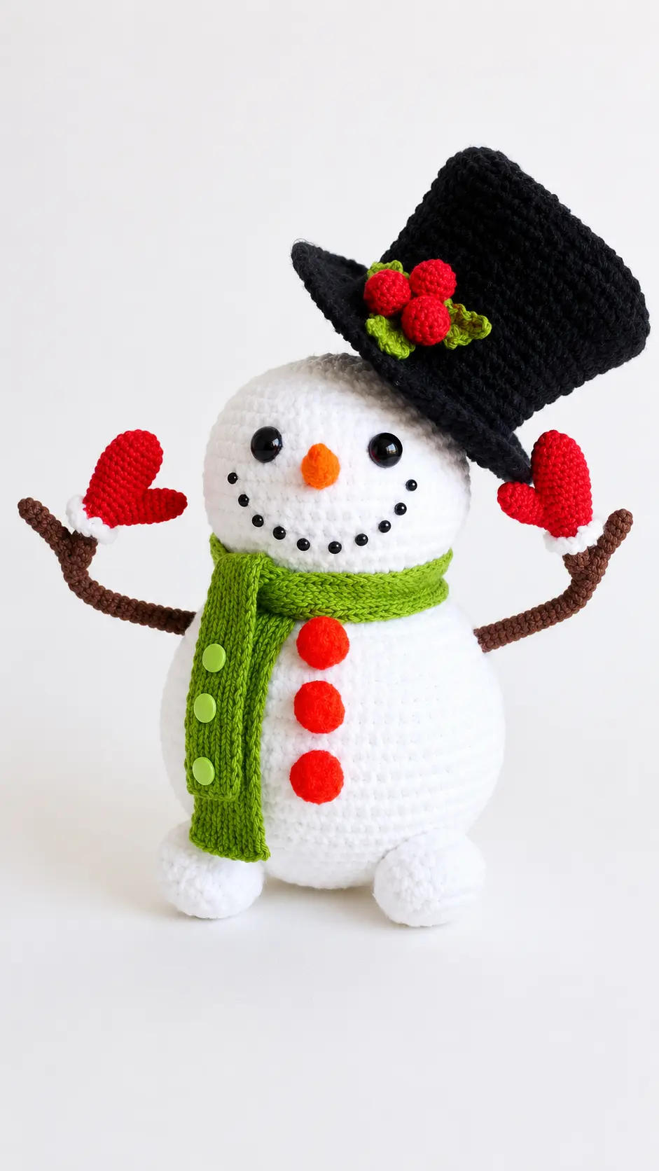 Free Crochet Pattern Plush Snowman in a Top Hat